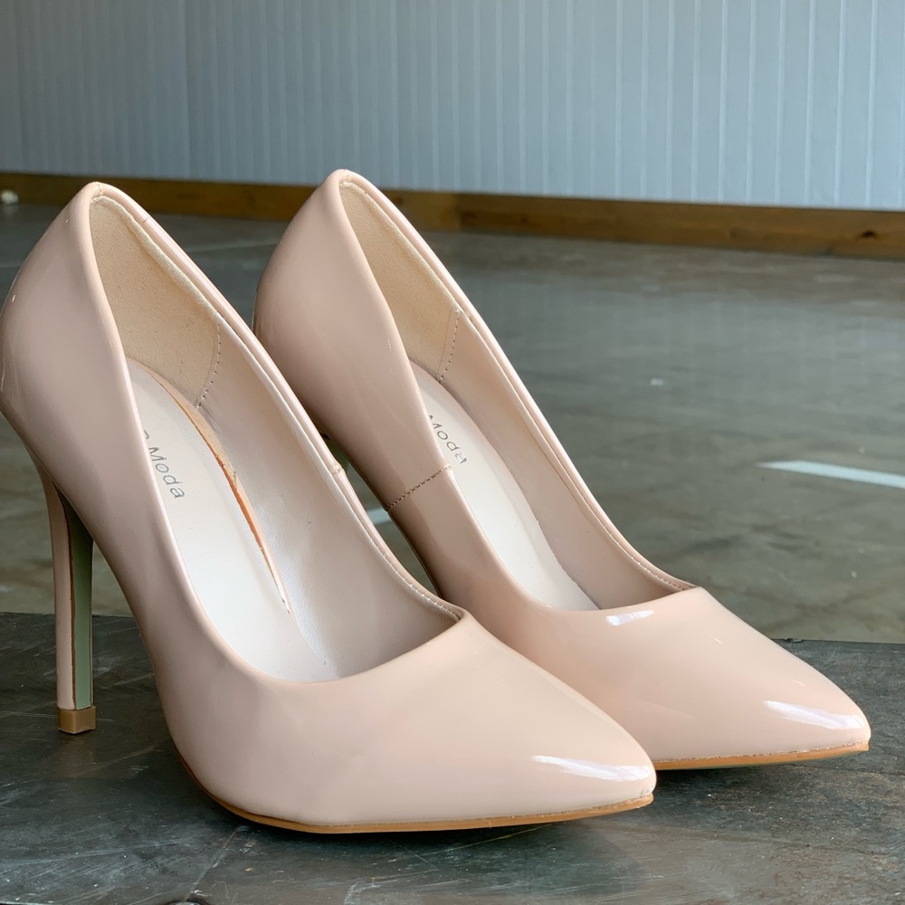 Faux Patent Leather Heels